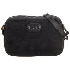 Dior Black Nubuck Leather Crossbody Bag