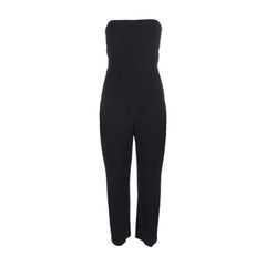 Alexander McQueen Navy Blue Side Panel Embellished Strapless Jumpsuit L