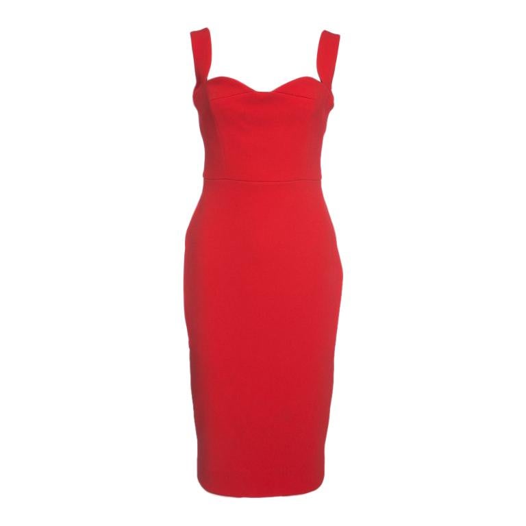 All Sizes New VICTORIA BECKHAM Cutout Crepe Stretch Dress Red