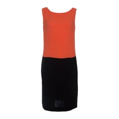 Prada Colorblock Crepe Sleeveless Midi Dress M