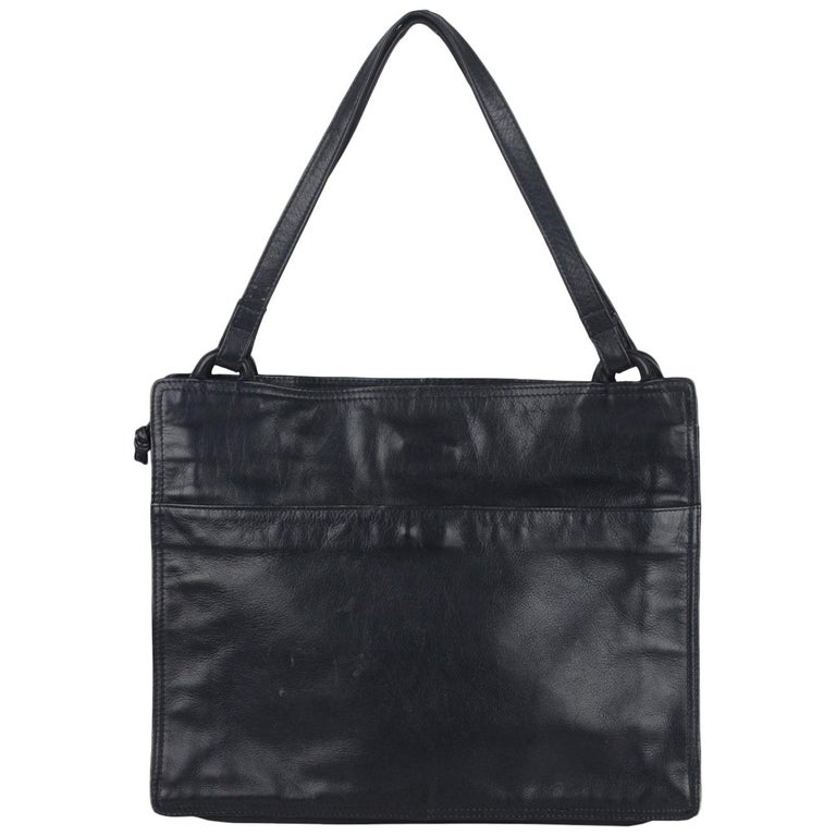 Bottega Veneta Vintage Navy Blue Leather Tote Shoulder Bag For Bottega Veneta Vintage Navy Blue Leather Tote Shoulder Bag For