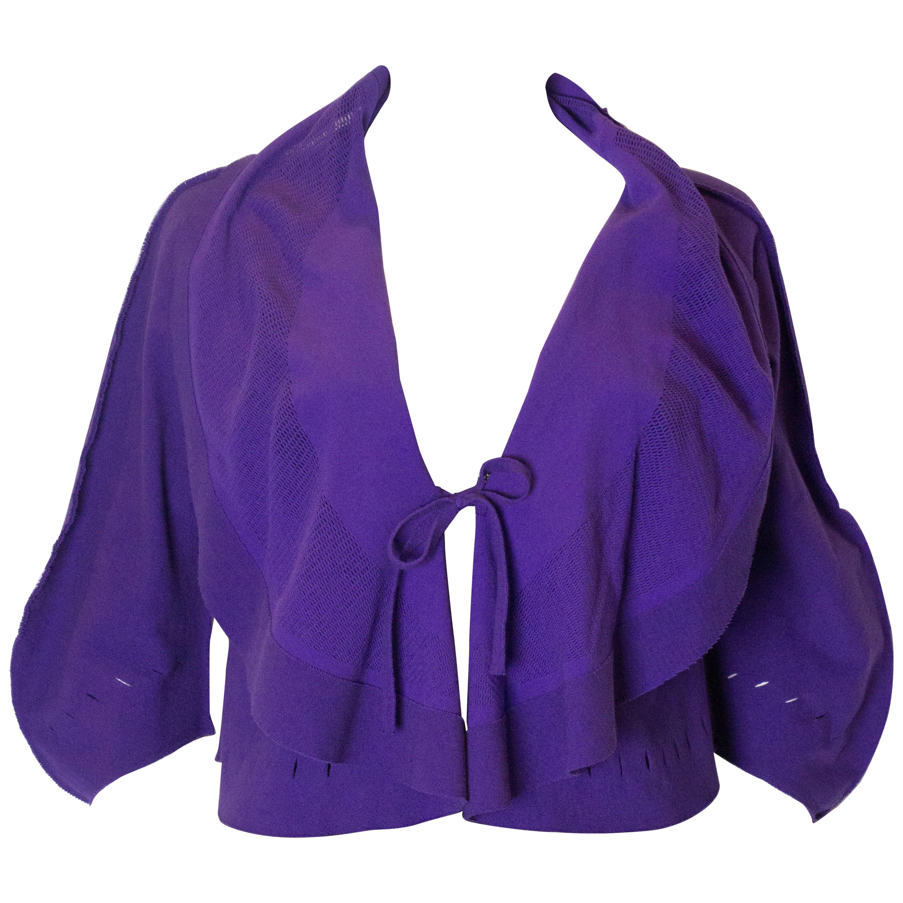 Issey Miyake Fette Range Purple Cardigan For Sale