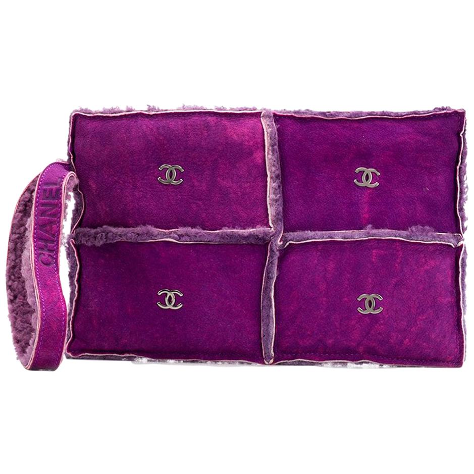 Chanel Purple Mouton Clutch Bag
