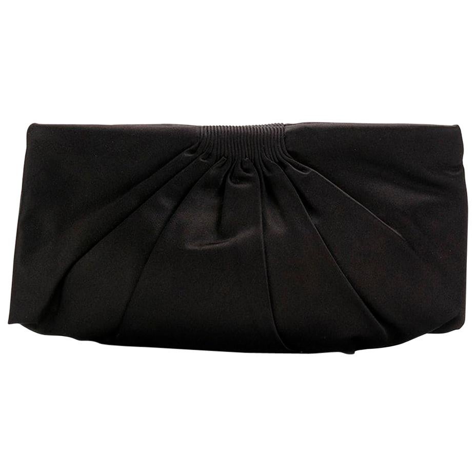 Chanel Black Satin Clutch Bag