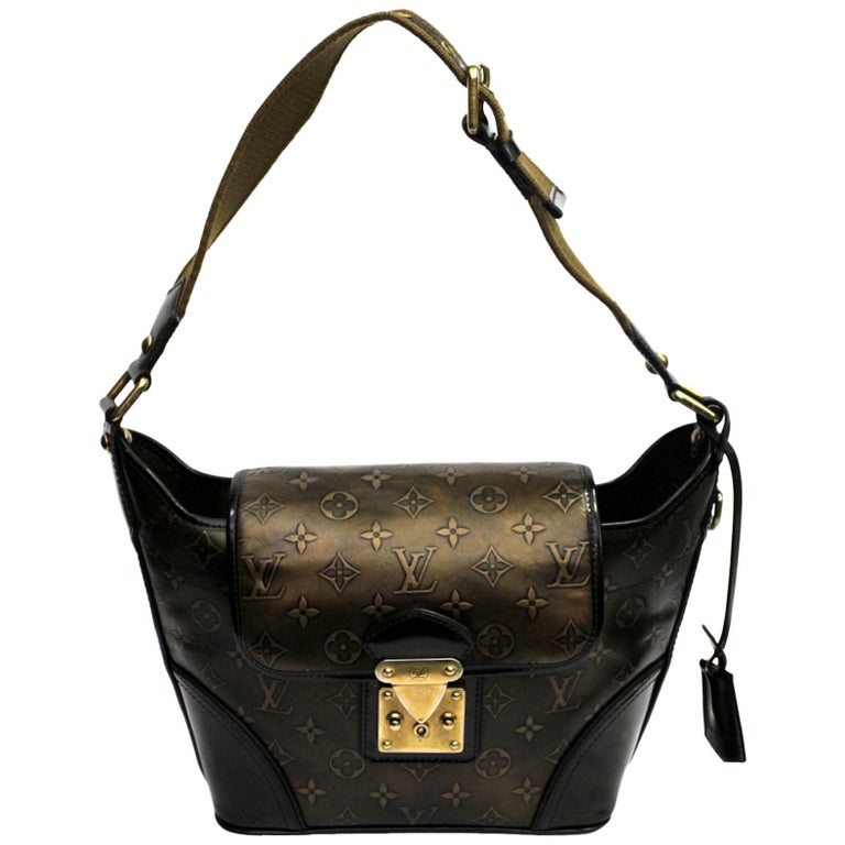 LOUIS VUITTON Limited Edition Bronze Monogram Embossed Leather Sergent PM  Bag For Sale at 1stDibs