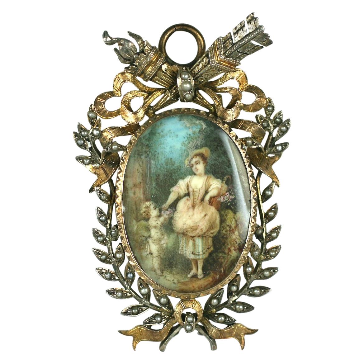 19th Century French Miniature Pendant