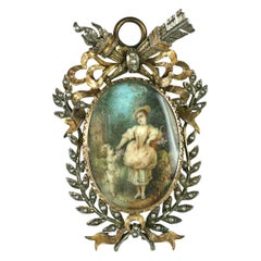 19th Century French Miniature Pendant