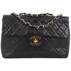 Chanel Vintage Classic Single Flap Bag Quilted Lambskin Maxi