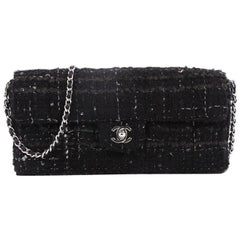 Chanel CC Chain Flap Bag Sequin Embellished Tweed East West