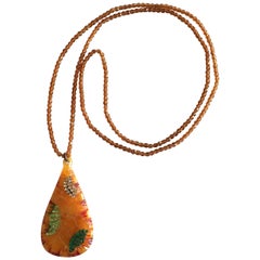 Rare Original Art Deco long Flapper necklace pendant