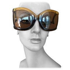 Christian Dior Futuristic 70's Vintage Oversize Sunglasses 