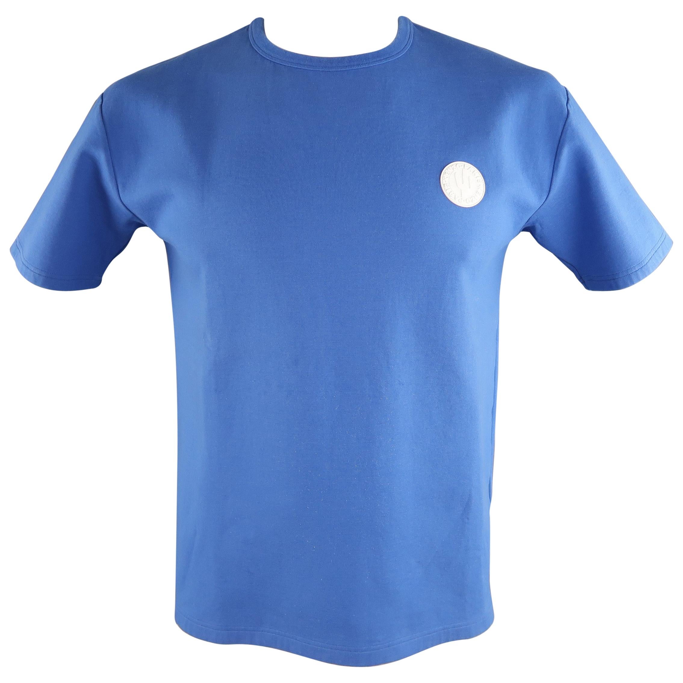 KENZO Size M Blue Solid Cotton /Spandex Patch T-shirt