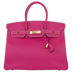 HERMES Rose Tyrien pink Epsom CANDY BIRKIN 35 Bag