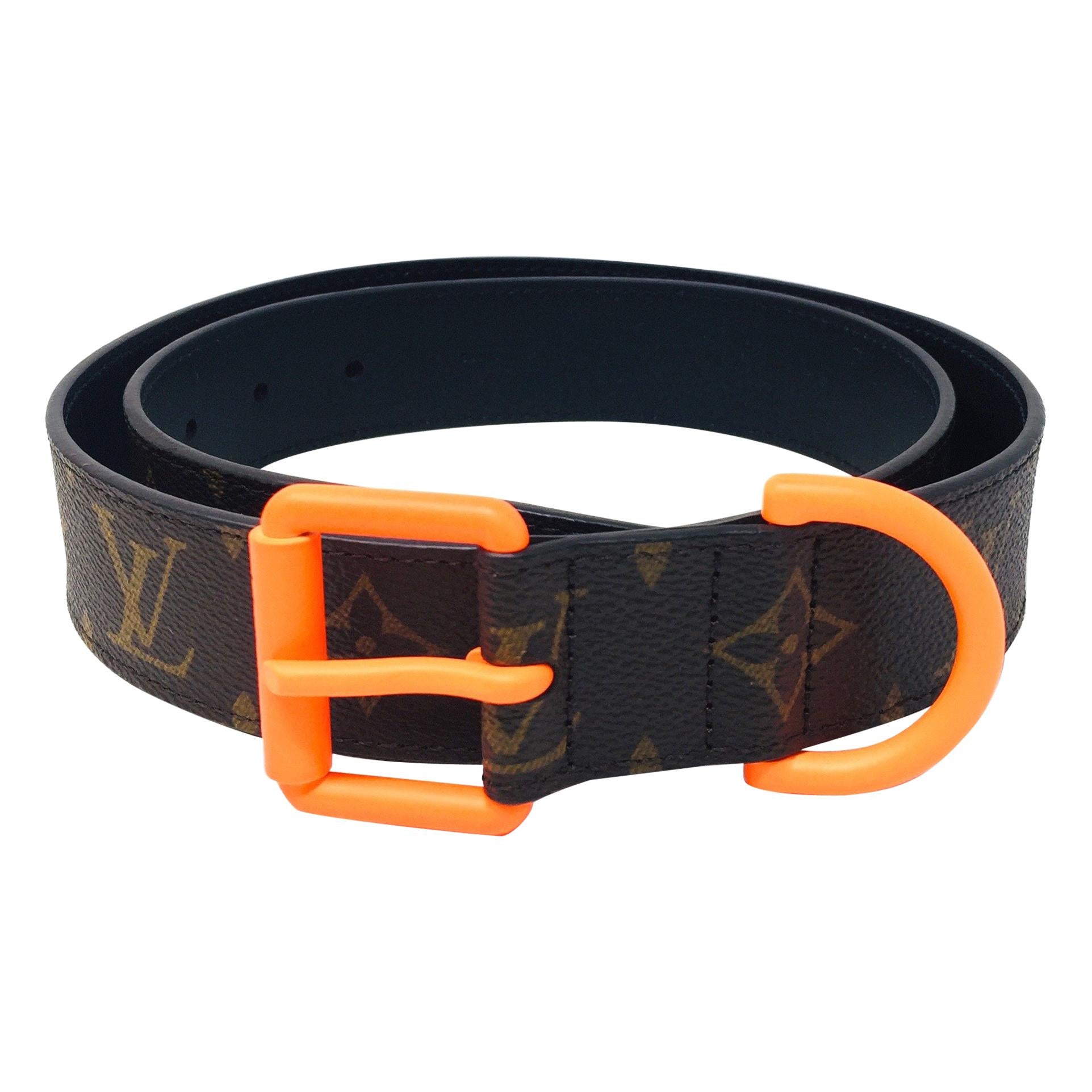 Louis Vuitton Signature Belt Monogram Chains 35MM Brown/Orange in Coated  Canvas/Leather with Orange - US