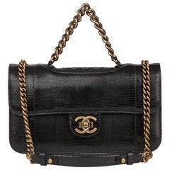 2013 Chanel Black Lizard and Quilted Lambskin Medium Perfect Edge Classic  Flap Bag at 1stDibs