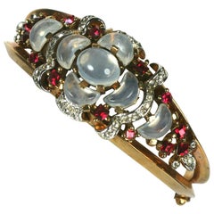 Trifari, Alfred Phillipe Clair de Lune Hinged Bangle