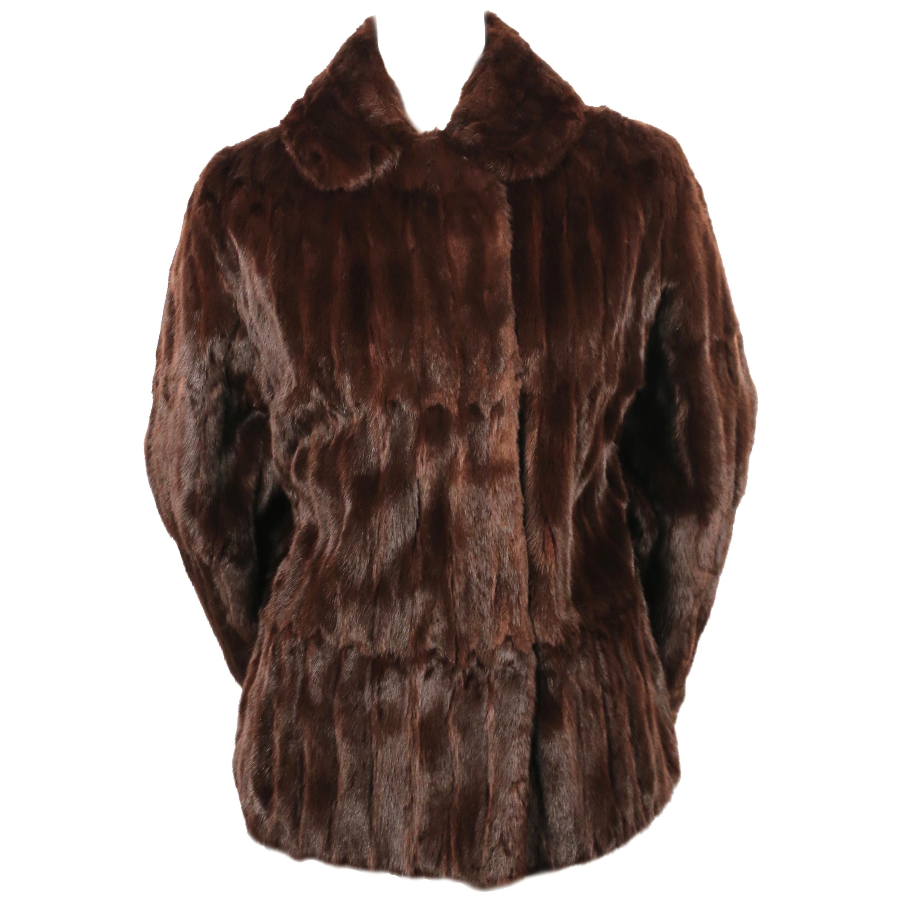 1990's THIERRY MUGLER rich-brown lapin fur coat