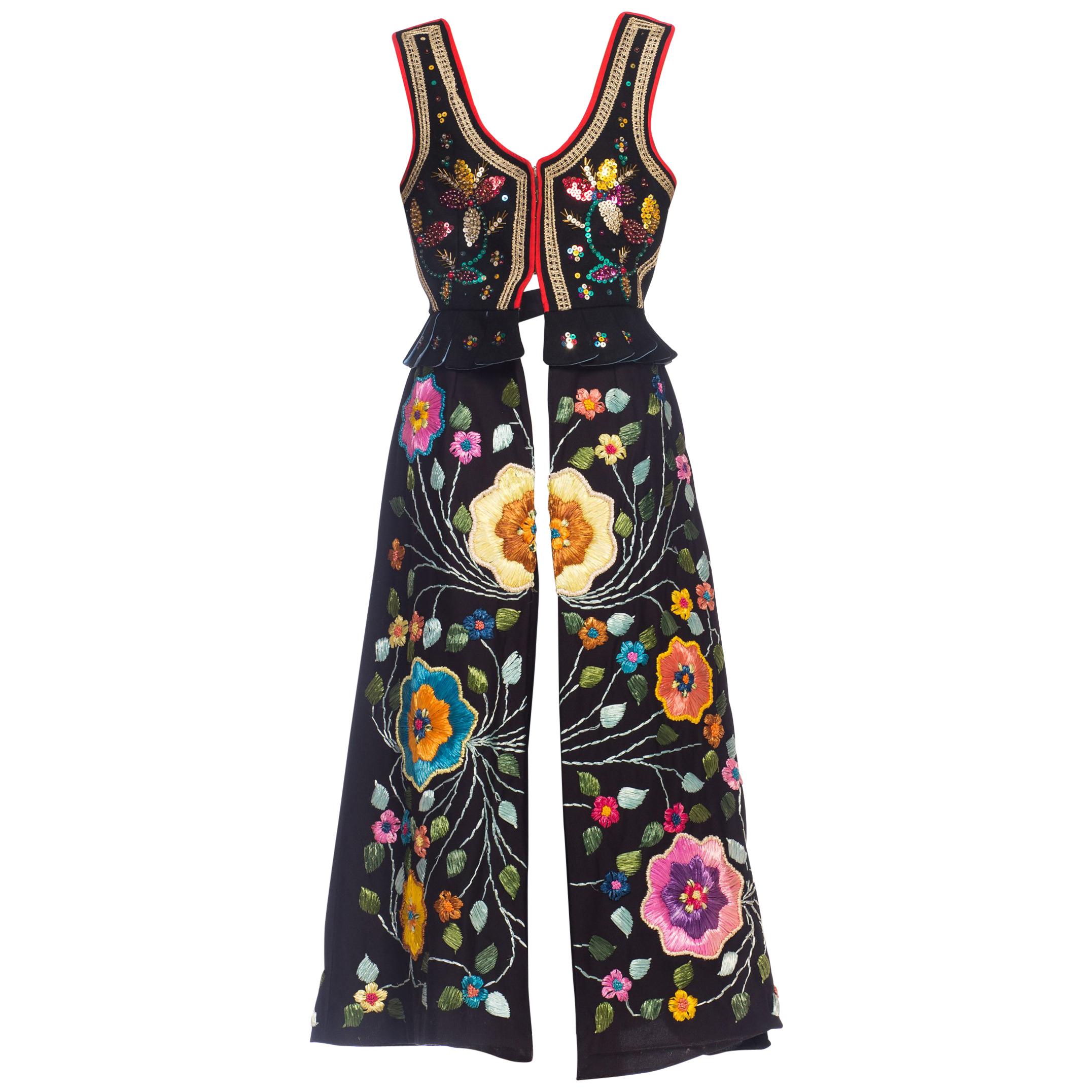 MORPHEW COLLECTION Beaded & Hand Embroidered Raffia Duster Vest