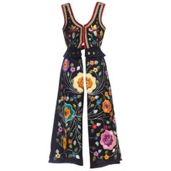 MORPHEW COLLECTION Beaded & Hand Embroidered Raffia Duster Vest