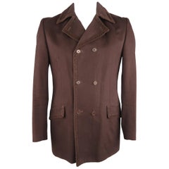 GIGLI - Manteau en velours côtelé de coton massif marron 40