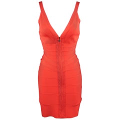 Retro HERVE LEGER Size S Red PASHA Bandage Dress