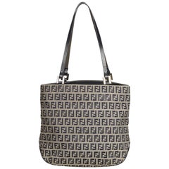 Fendi Gray x Light Gray x Blue x Dark Blue Zucchino Canvas Tote Bag