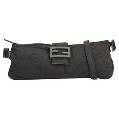 Fendi Brown x Beige Wool Crossbody Bag