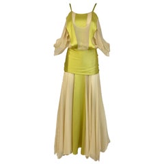 Yves Saint Laurent by Tom Ford Chartruese and Cream Silk Gown