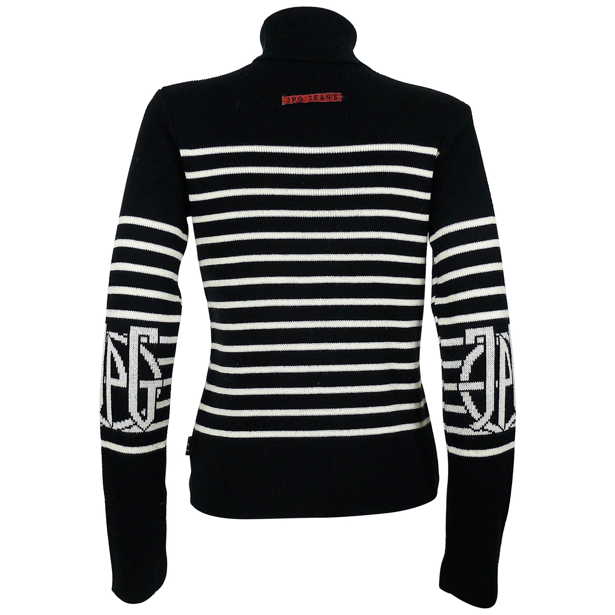 Jean Paul Gaultier Vintage Iconic Matelot Black White Sweater