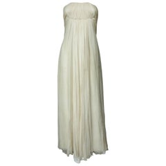 Vintage Anonymous French Couture Evening Dress Circa 1970