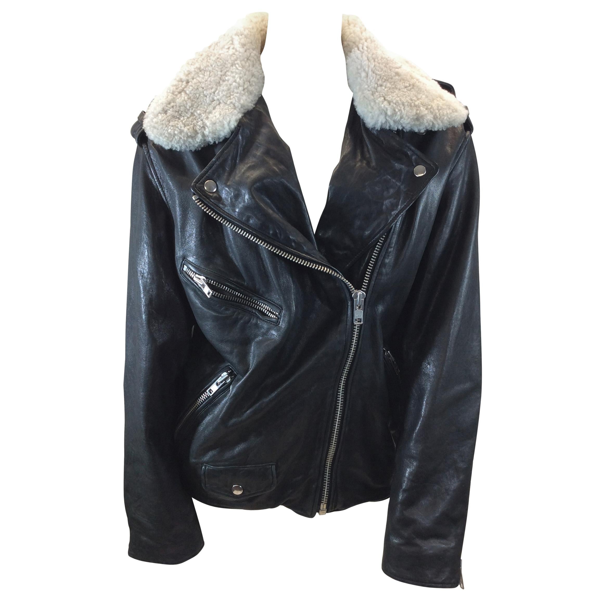 Isabel Marant Black Leather Jacket For Sale