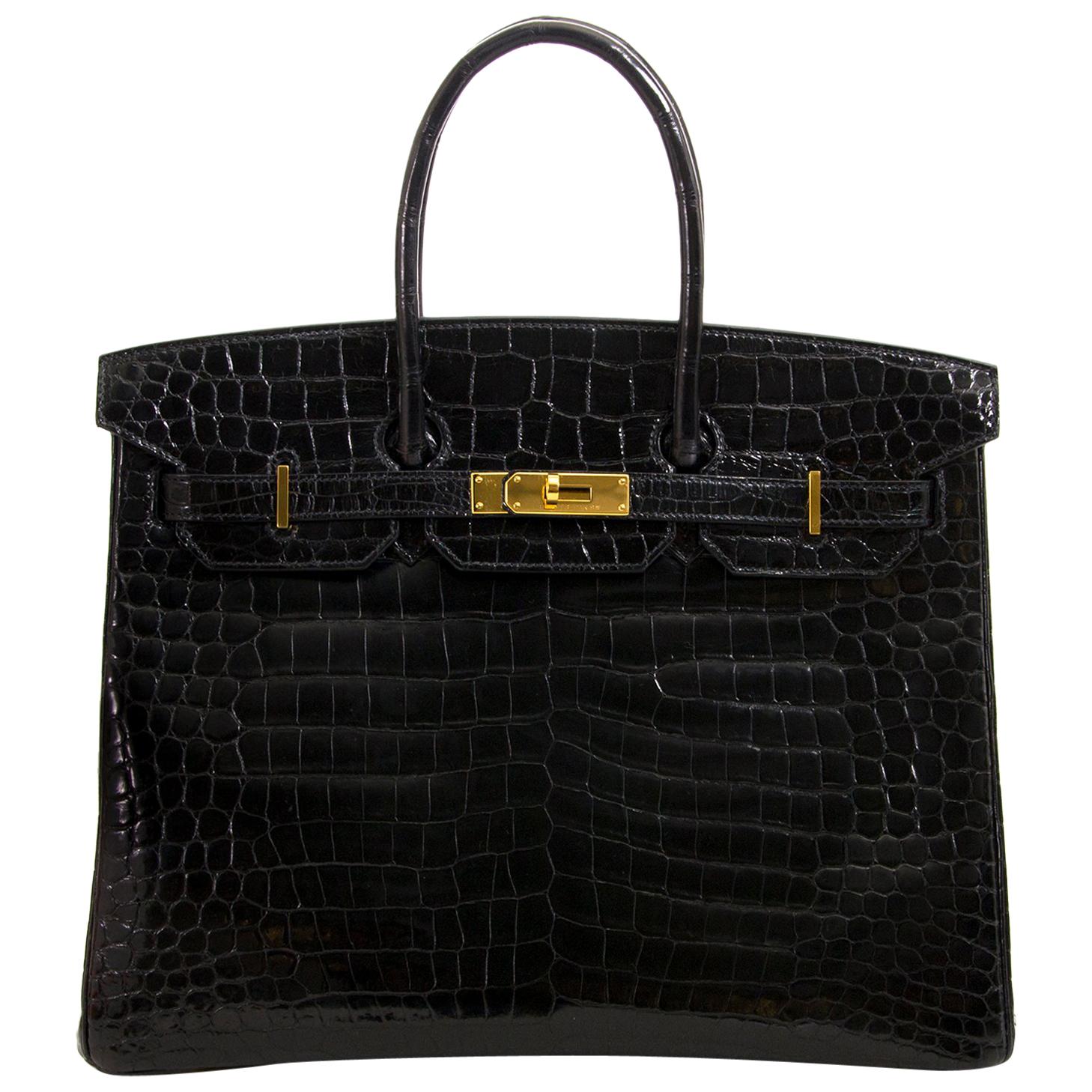 Hermès Birkin 35 Crocodile Porosus Black GHW