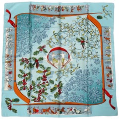 Hermes Vintage Silk Carre Scarf Neige d'Antan par Caty Latham