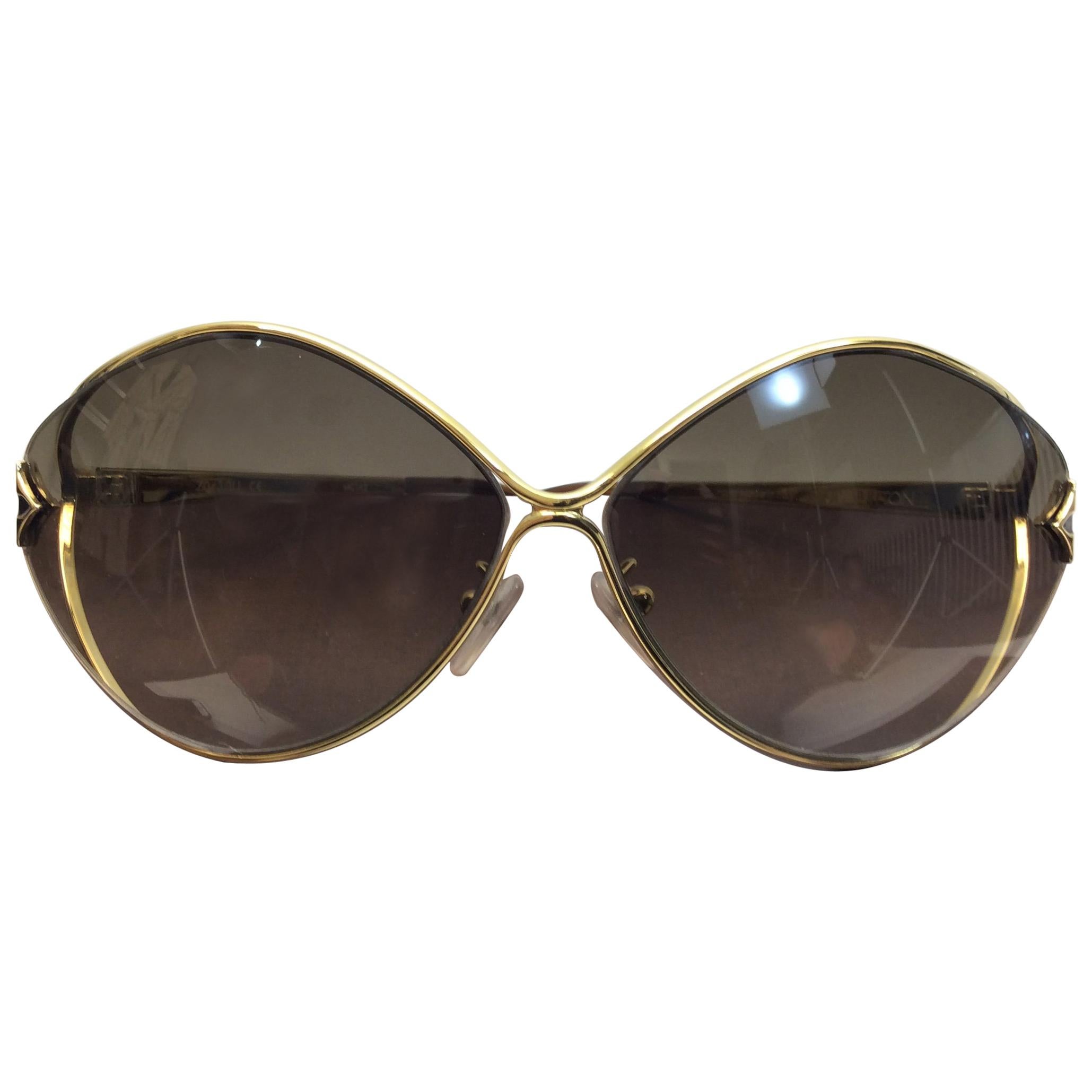 Louis Vuitton Gold Tone Sunglasses For Sale