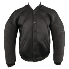 Men
s EN NOIR 40 Black Mesh Quilted Sleeve Bomber Jacket