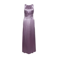 CH Carolina Herrera Purple Silk Satin Belted Sleeveless Gown M