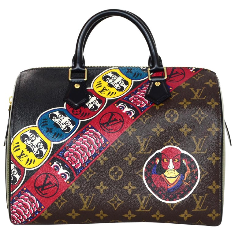 Louis Vuitton LV 2017 Limited Edition Monogram Kabuki Leather Speedy 30 ...