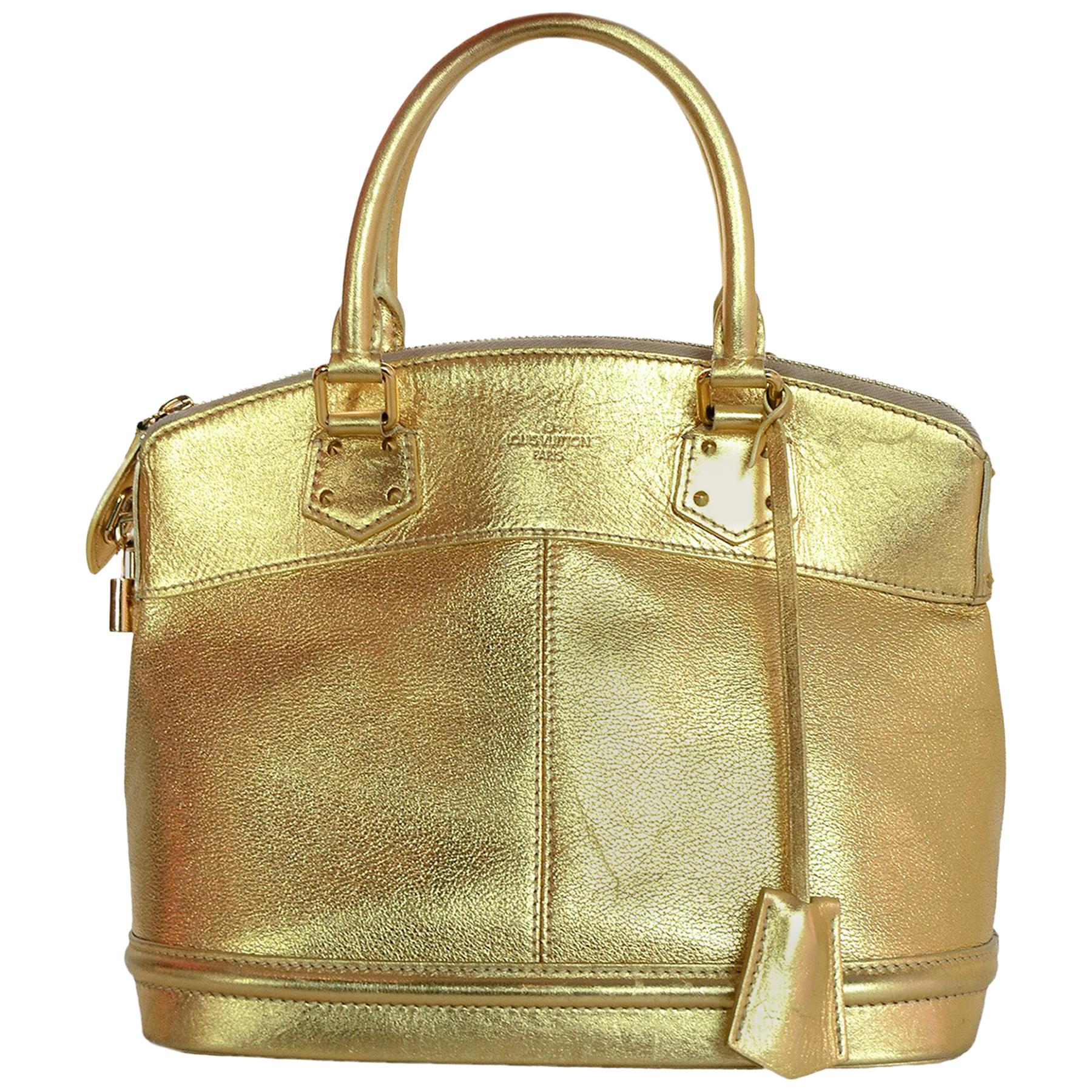 Louis Vuitton Gold Suhali Leather Lockit PM Bag W/ Lock/Keys/Clochette