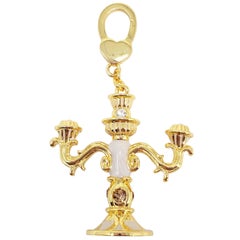 Jay Strongwater Candlestick Charm in Gold, with Enamel and Crystals