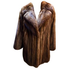 Vintage Supreme Opulent Russian Sable Fur Stroller Length Coat 