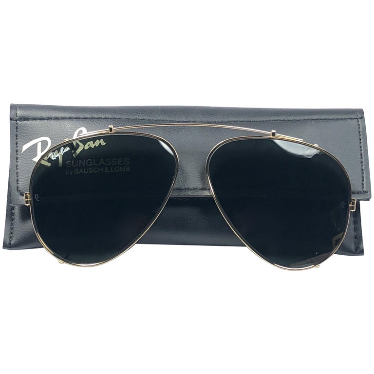 New Vintage Ray Ban B&L Clip On Aviator 58mm Sunglasses Collectors Item USA at 1stDibs | ban aviator sunglasses, ray-ban aviator clip-on sunglasses, ray ban clip on