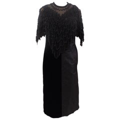 Linea Barberini haute couture Velvet Silk Black Dress