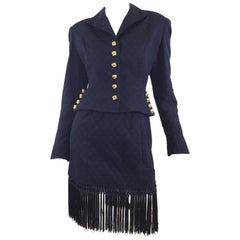 Valentino Fringe Skirt & Jacket Vintage Set