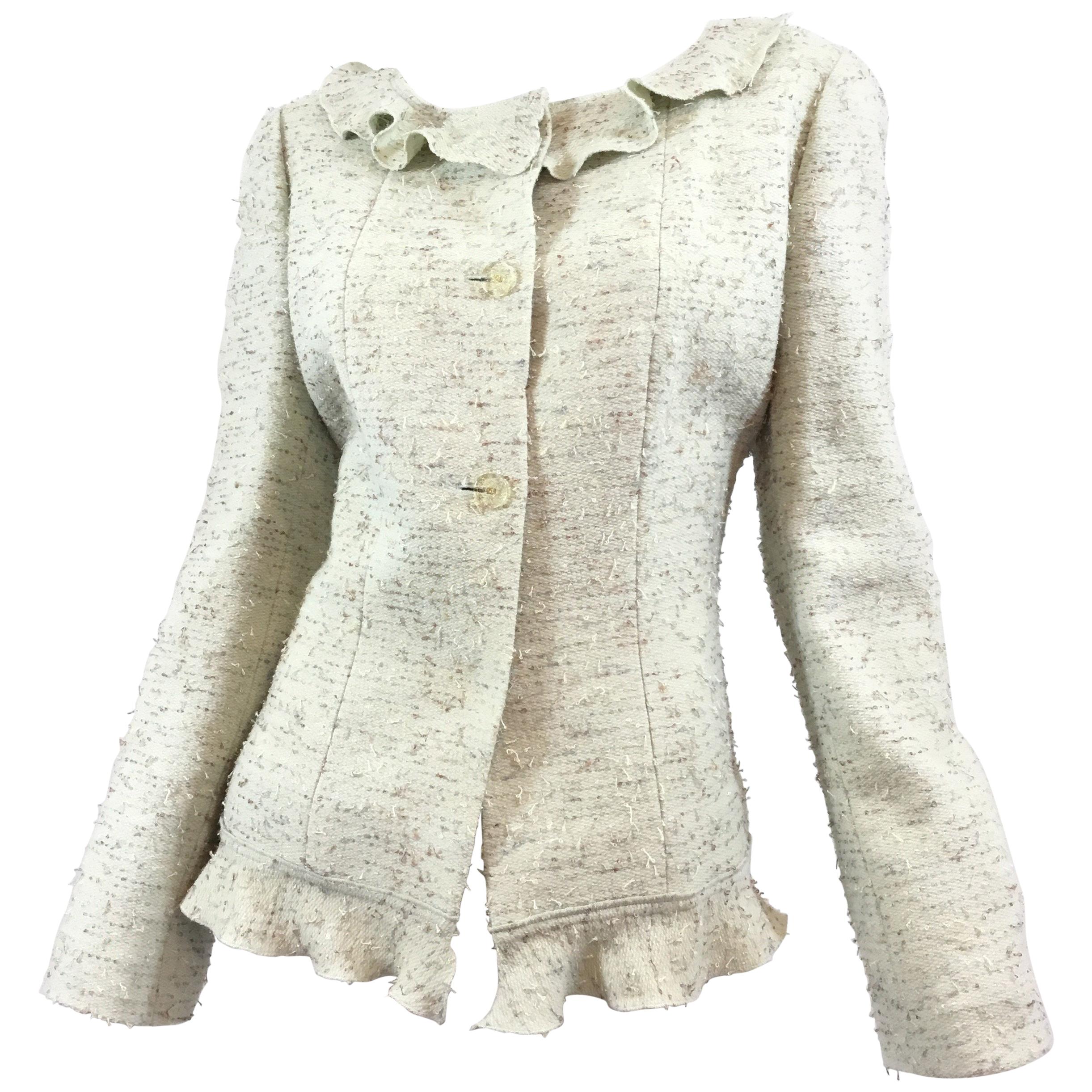Chanel Knit Jacket with Ruffled Collar