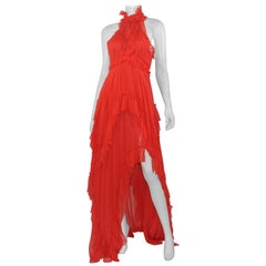 Peter Dundas for Emilio Pucci Silk Chiffon Halter Gown Fall 2015