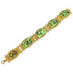 Art Deco Czech Egyptian Revival Snakeskin Glass Bracelet 1920s