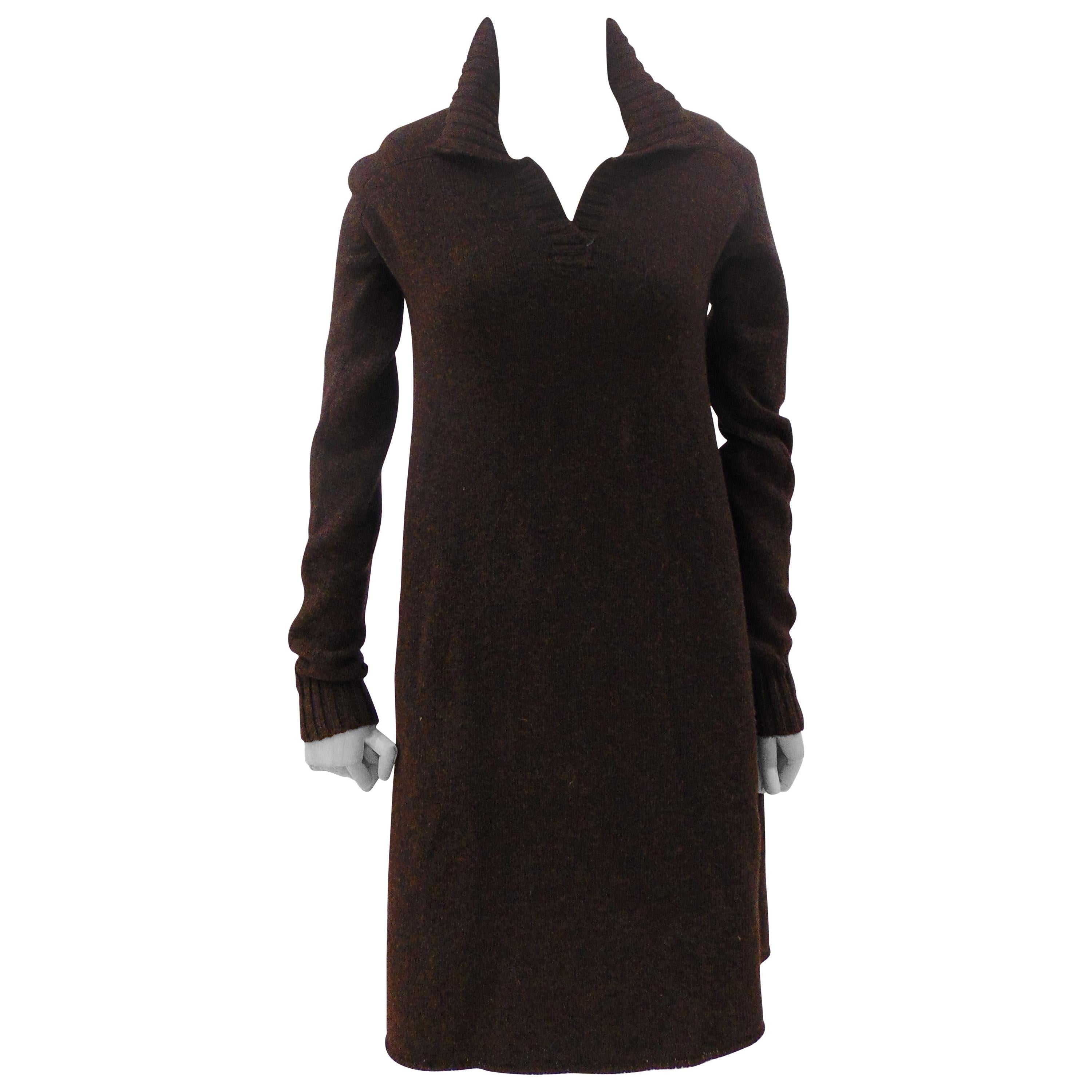 Balenciaga Brown Wool Dress NWOT