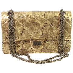 Chanel Paris Moscow Collection 2.55 Golden leather Bag 