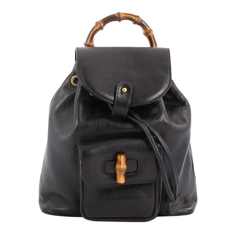 Gucci Vintage Bamboo Backpack Leather Mini at 1stdibs
