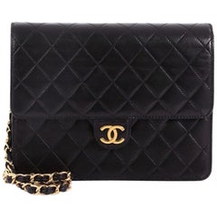 Chanel Vintage Clutch with Chain Quilted Leather Small